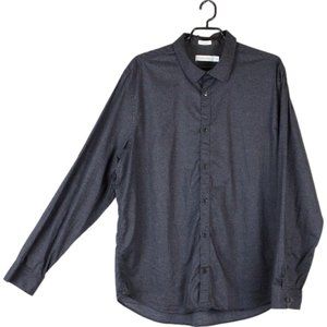 Calvin Klein Men's Button Down Shirt Repeating Pattern Black XL Casual CA283